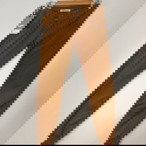 Кафяв дамски памучен панталон нов с намачкан ефект