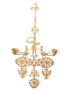 Brass wall candlestick with Byzantine motifs, new