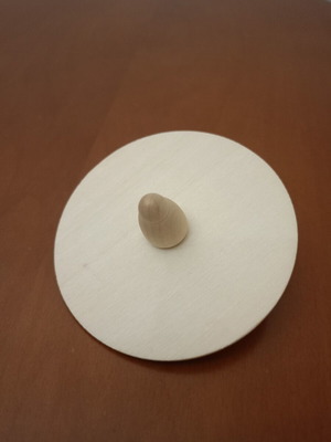 Traditional wooden spinning top set like new, 2 pieces