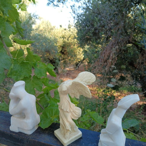 Premium Greek set of 3 marble sculptures like new