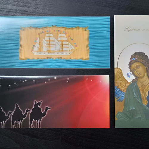 ELTA postal cards set of 3, prepaid internal postage