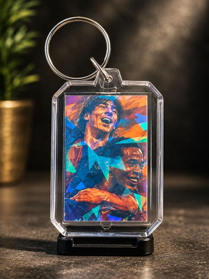 Ακρυλικό μπρελόκ κλειδιών με holographic foil, σχέδιο Football Legends