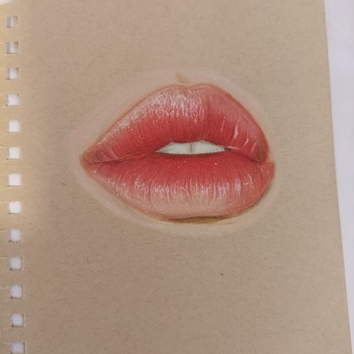 Handmade drawings lips and evil Queen, like new, set of 2