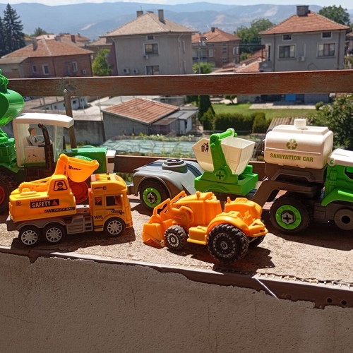 Children's construction and specialized toy trucks set of 4 used