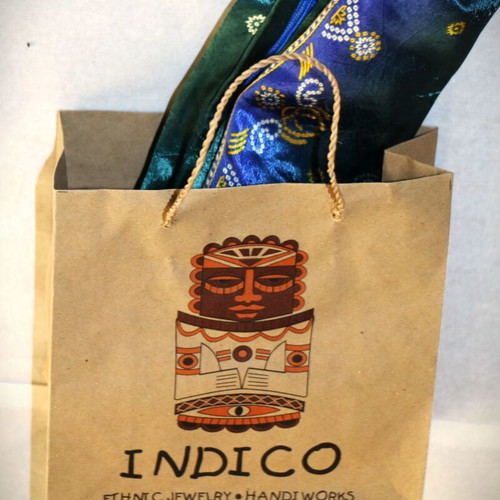 Silk Scarf 100% Silk Pareo 1.80x1.10m multicolor green