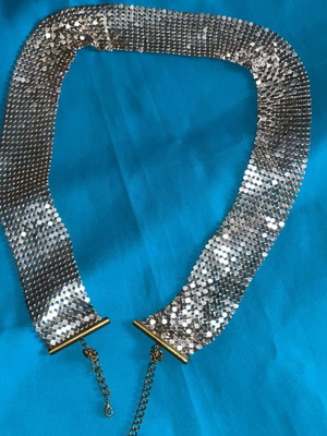 Silver belt used with square details