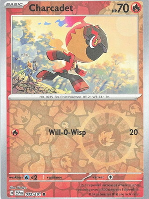 Pokemon SV08 Surging Sparks Charcadet Reverse Holo Καινούργια συλλεκτική κάρτα