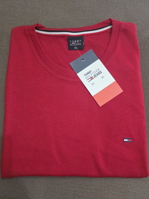 Tommy Hilfiger men's red short-sleeve T-shirt, sizes XXL and 3XL