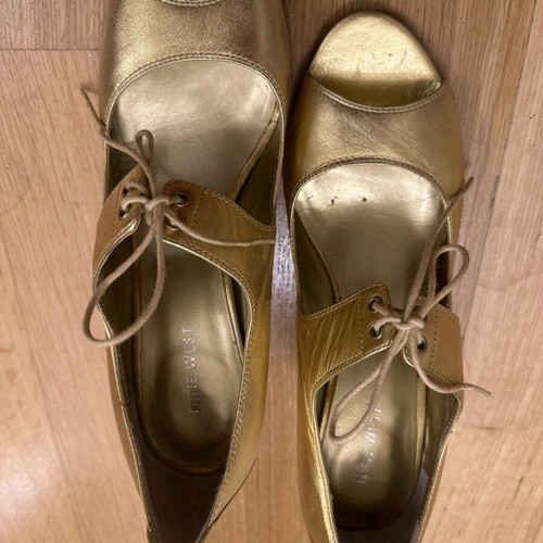 Nine West Women's Leather Gold Sandals