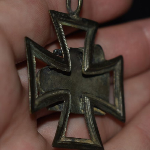 Panzer on iron cross silver plated used