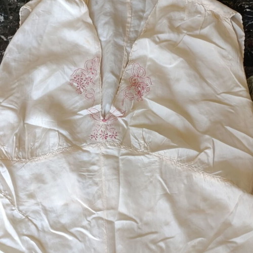 Handmade dress from WWII silk parachute fabric