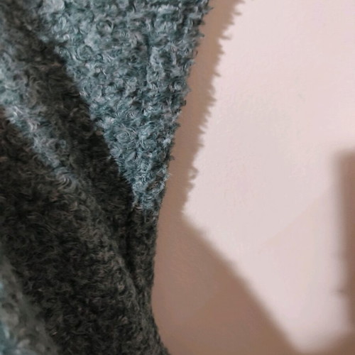 Bouclé coat used turquoise XXL