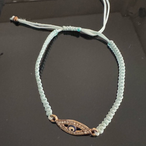 Adjustable bracelet with eye and strass new