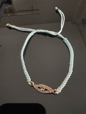 Adjustable bracelet with eye and strass new