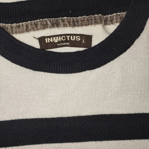Knitted striped sweater like new, white-black, size M