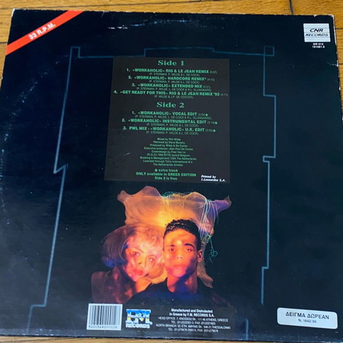 2 Unlimited Workaholic vinyl LP rare Greek pressing