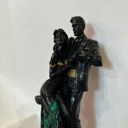 Vintage decorative statue couple dancers Art Deco style 25x11x10