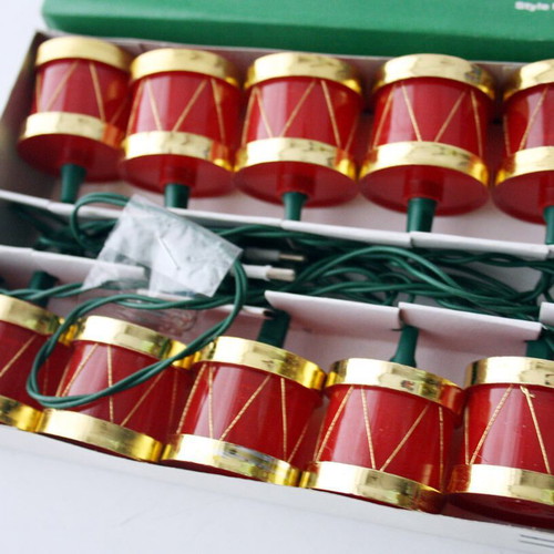 Christmas drums with lights, pack of 10, decade 1991