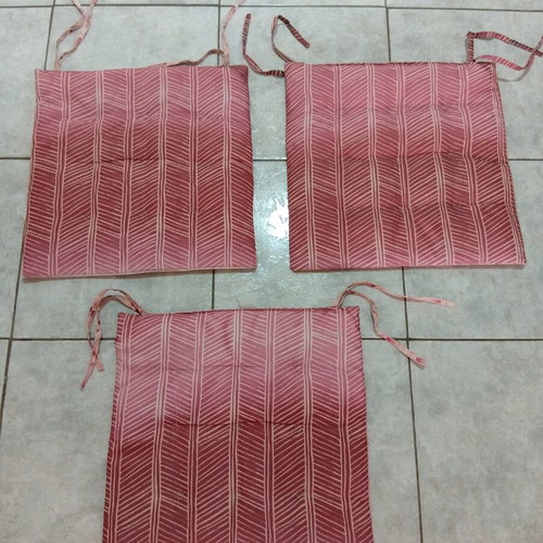 Set of 3 double-sided chair cushions
