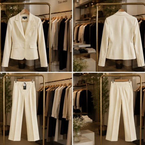 Toi&Moi women's beige suit set new with tags