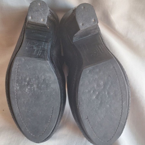 AllSaints Spitalfields Black Leather Platform Mules Size 39