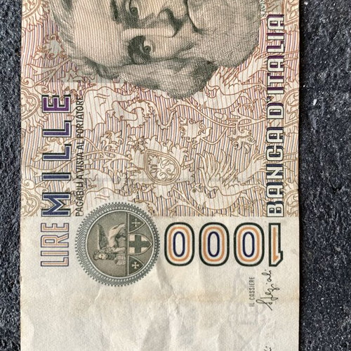 Banknote used, as shown