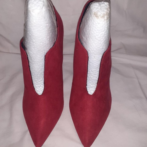 Red suede boots new, size 36, 12 cm heel