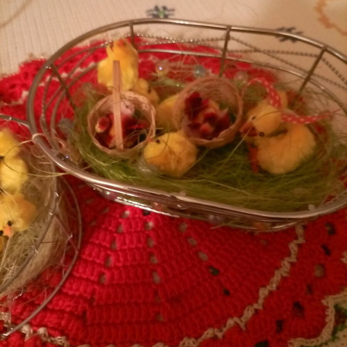 Two small iron Easter baskets like new