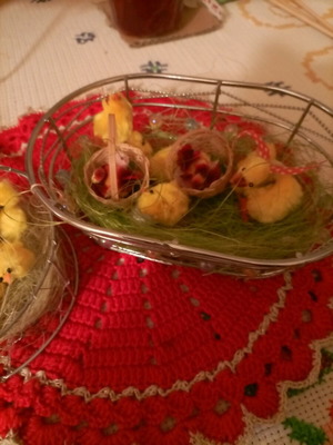 Two small iron Easter baskets like new