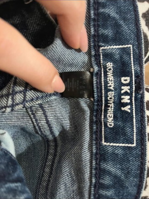 DKNY jeans like new, two-tone white and blue, size S