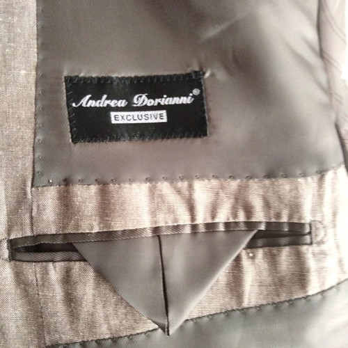 Andrea Doriani Exclusive men's linen suit, beige taupe