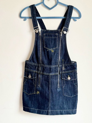 Y2K Denim Overall Mini Dress like new, blue jean pinafore