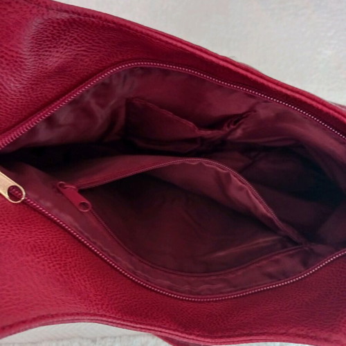 Leather shoulder bag new, red