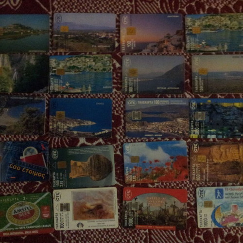 Phone cards used, pack of 20 pieces