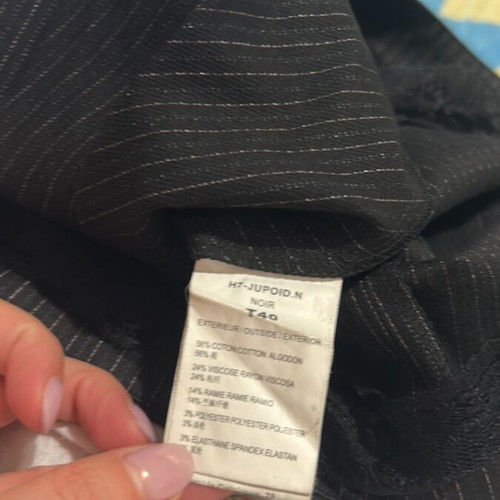 Morgan Mini Skirt Black Striped Silver With Lace Like New Medium
