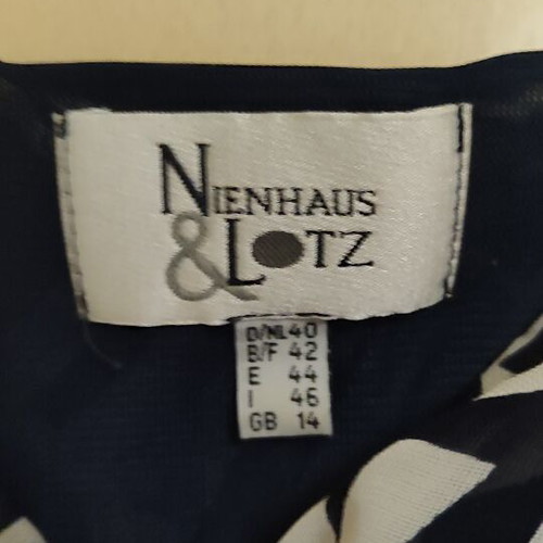 Nienhaus & Lotz women's dress with alphabet print and ruffles, like new