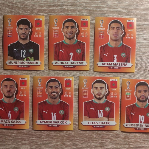 Morocco World Cup Qatar 2022 stickers, set of 7
