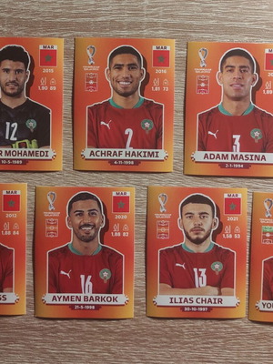 Morocco World Cup Qatar 2022 stickers, set of 7