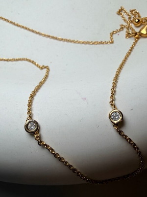 Necklace with rhinestones gold color new