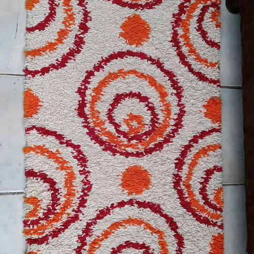 Runner rug used 2.60x0.66 beige orange burgundy