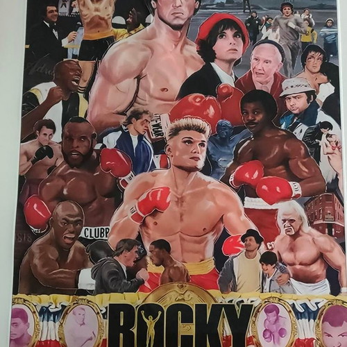 Rocky silk screen printing like new, collectible movie art