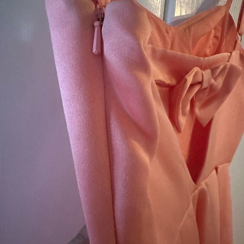 Peach dress like new size L with bow detail on back