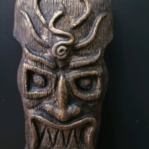 Handmade plaster totem magnet sculpture in gold/bronze color new