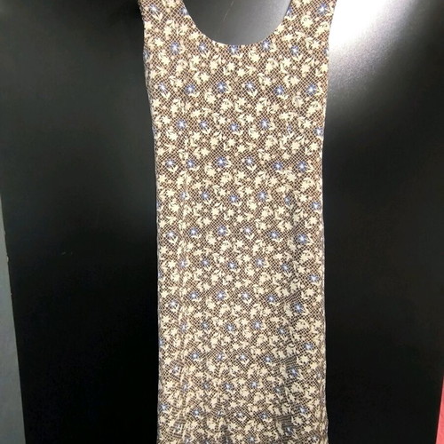 Vintage καφέ φόρεμα midi με λουλούδια customised σαν καινούργιο