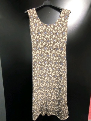 Vintage καφέ φόρεμα midi με λουλούδια customised σαν καινούργιο