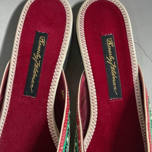 Beverly Feldman Ice Queen mules new, size 36, multicolor