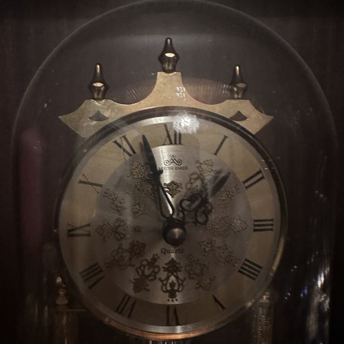 Meister Anker Quartz vintage table clock with glass dome