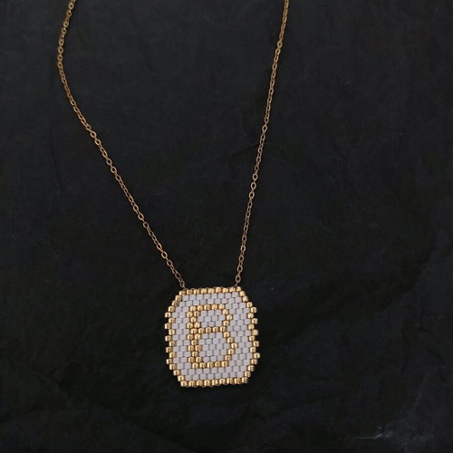 Miyuci monogram new, stainless steel, white gold