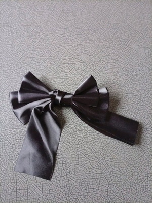 Hair Ribbon with Clip Black New