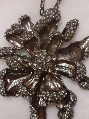Necklace like new, black-silver, 70 cm chain length